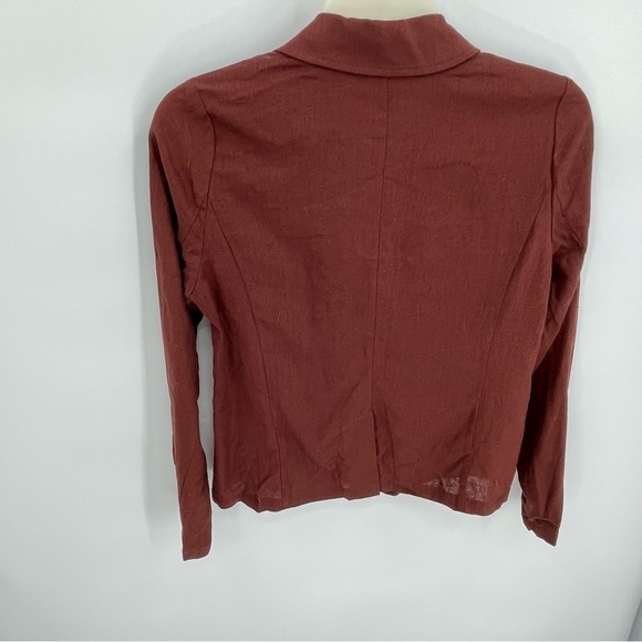 ModCloth Size Small Womens Linen Blend Blazer Rust Collar Unlined Pockets - Picture 5 of 8